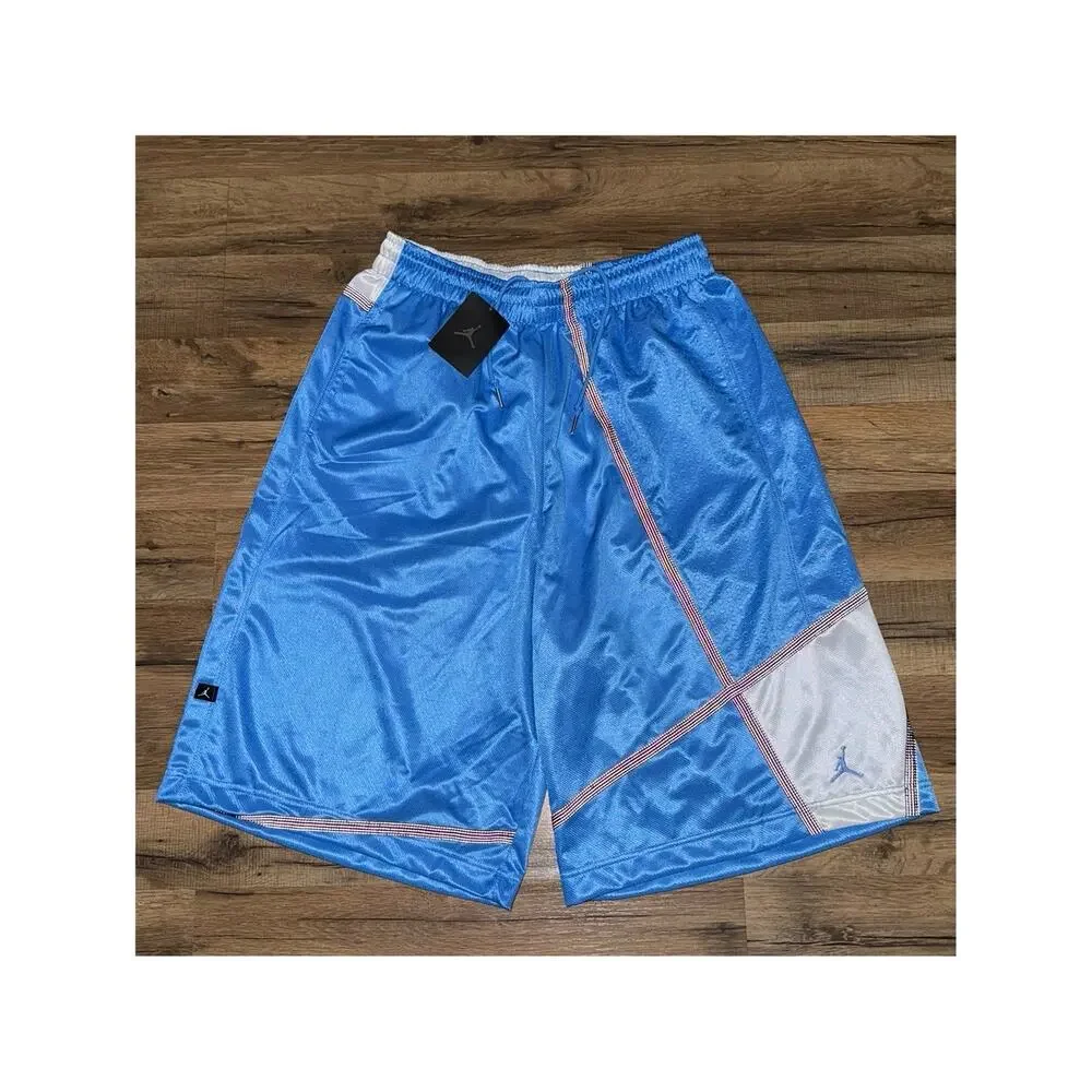 2007 Air Jordan UNC Blue Silky Dazzle Shiny Basketball Y2K 243740-412 Shorts